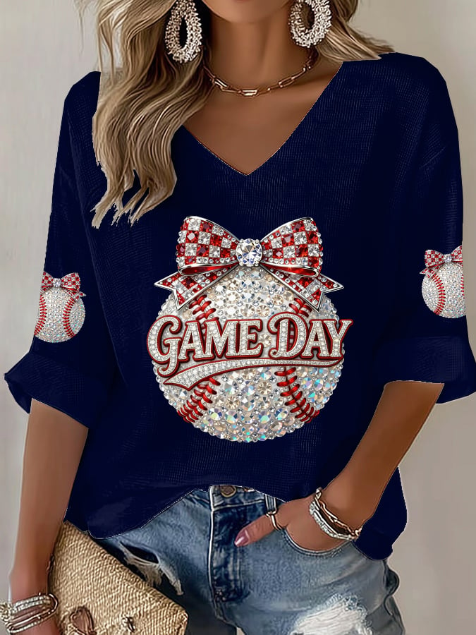 Women's Baseball  Print T-Shirt