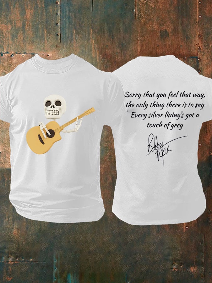 Men's Vintage Commemorative Rock Singer Print T-Shirt