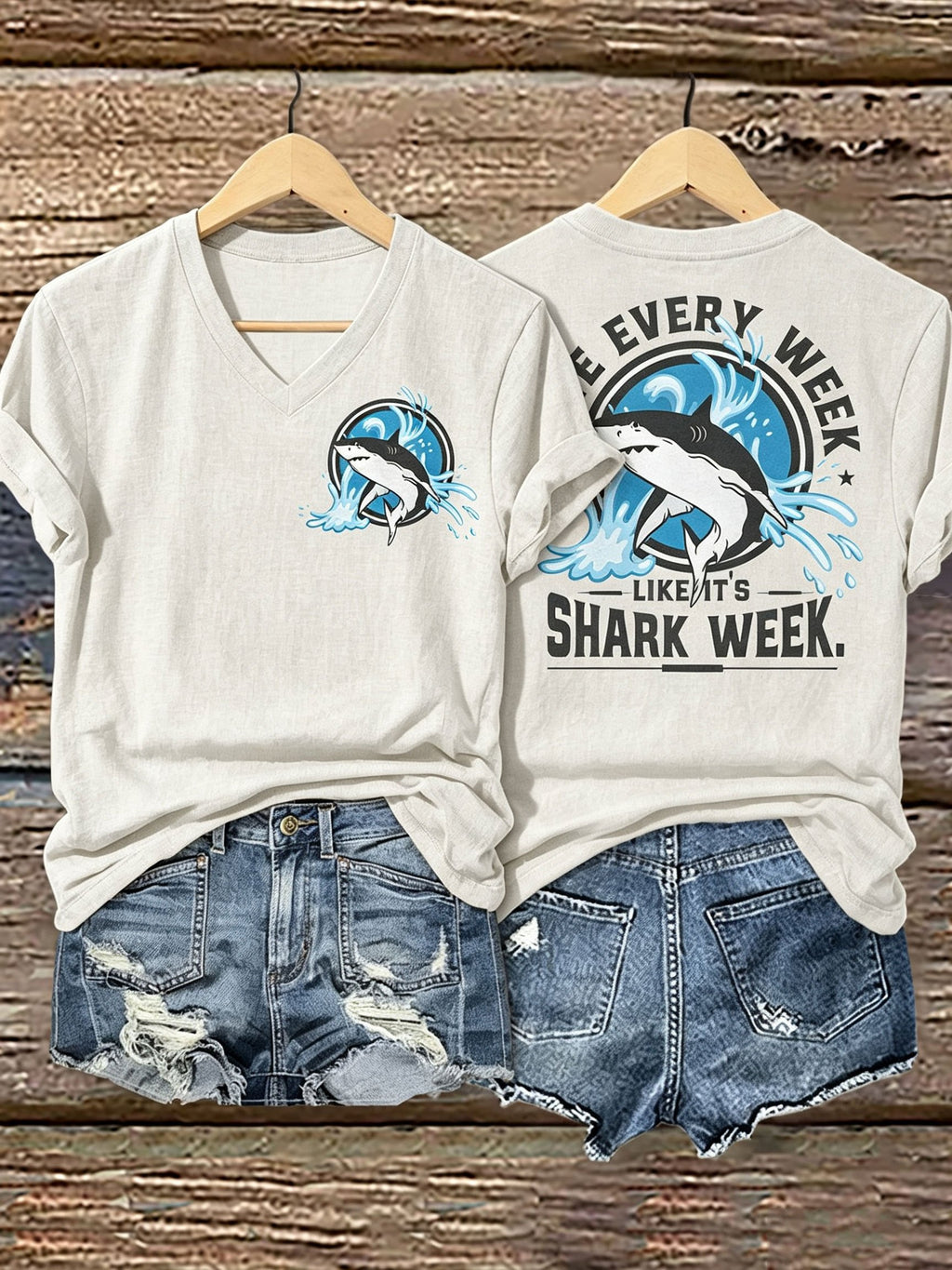 Women's Great White Shark Print T-Shirt