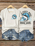 Women's Great White Shark Print T-Shirt