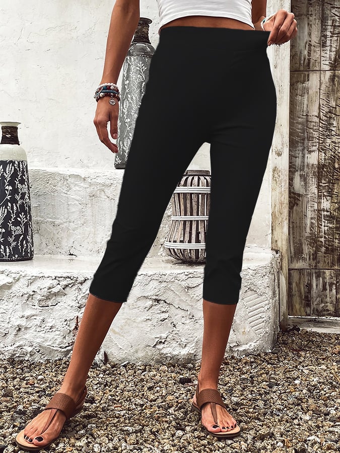 Women's Casual Versatile Solid Color Liggings