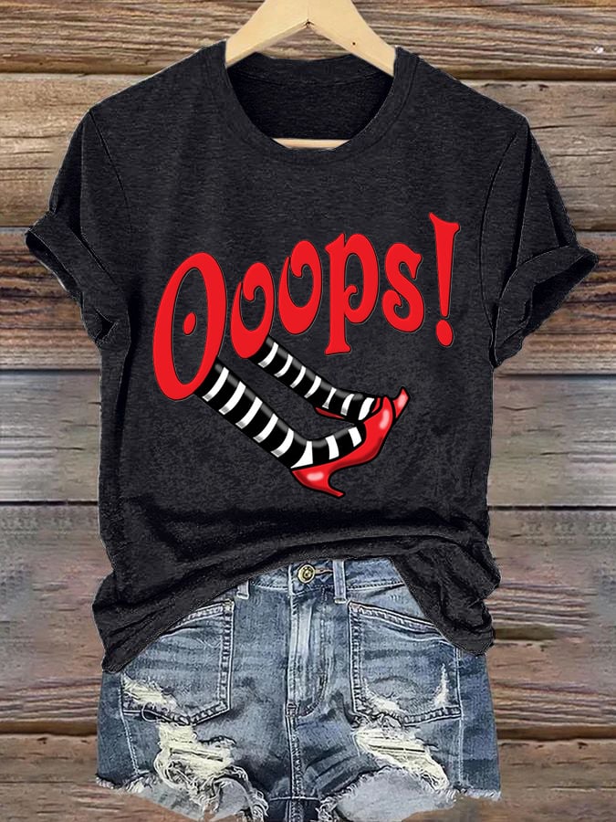 Women's Halloween Witch Printed Crew Neck T-Shirt