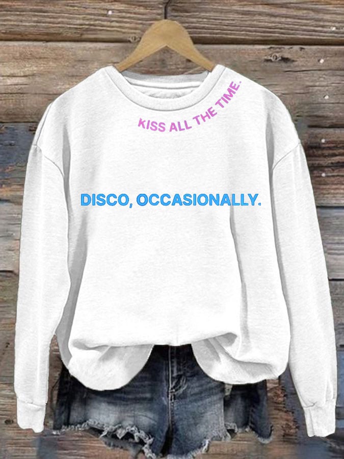 Women's Singer Casual Printed Long-Sleeve Sweatshirt