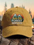 Retro Save The Forest Service Print Baseball Cap