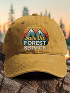 Retro Save The Forest Service Print Baseball Cap