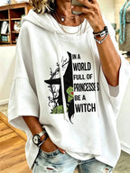 Women's Halloween Witch Print Hooded Sweatshirt