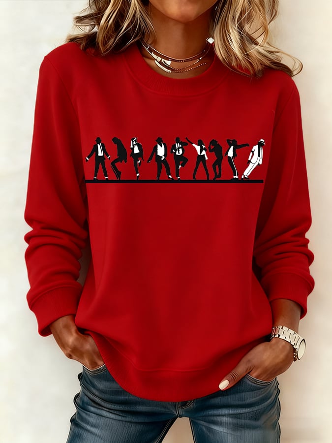 Women's Casual Printed Long-Sleeve Sweatshirt
