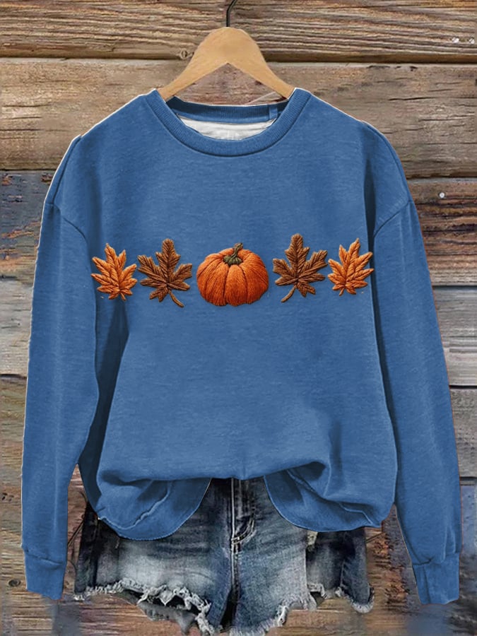 Women's Halloween Pumpkin Print Sweatshirt