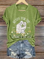 Women's Ready For The Wedding Of The Year Print V Neck T-shirt
