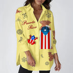 Women's Puerto Rican Print Casual Shirt