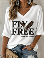 Women's Fly Free Jackie Print V Neck T-Shirt