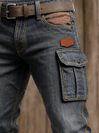 Men's Retro Multifunctional Pocket Denim Work Pants