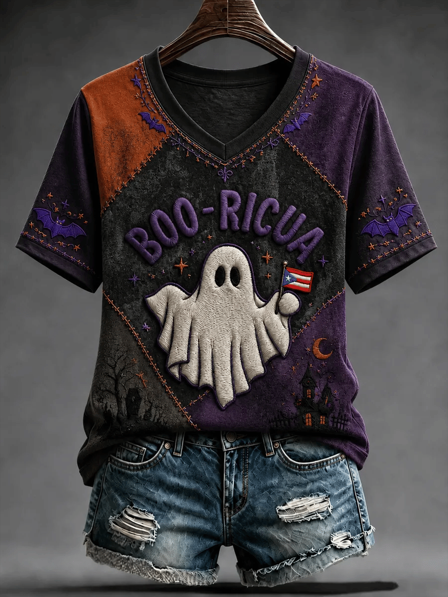 Women's Halloween in Puerto Rico short-sleeved T-shirt
