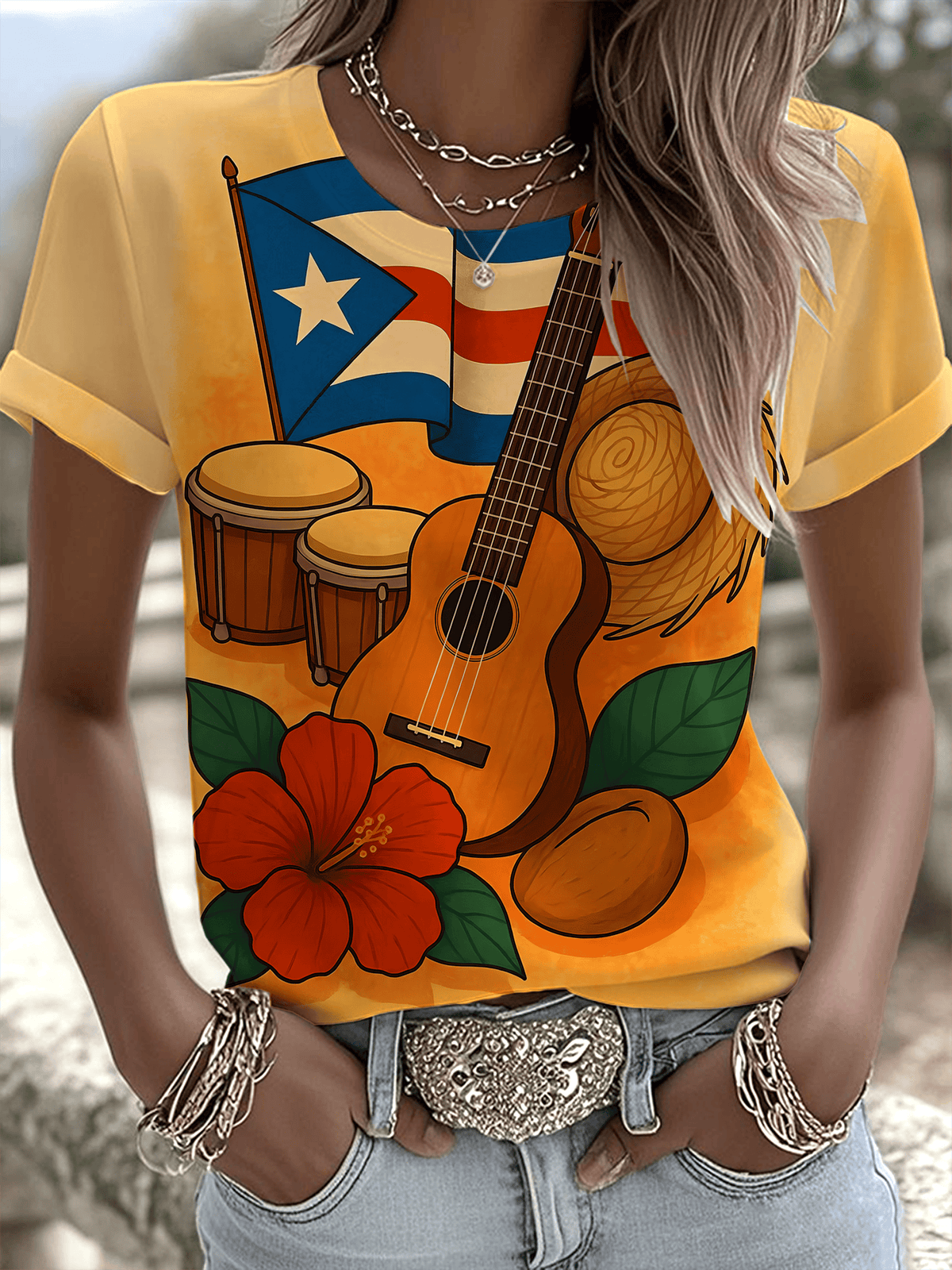 Puerto Rico Merry Christmas Printed T-shirts