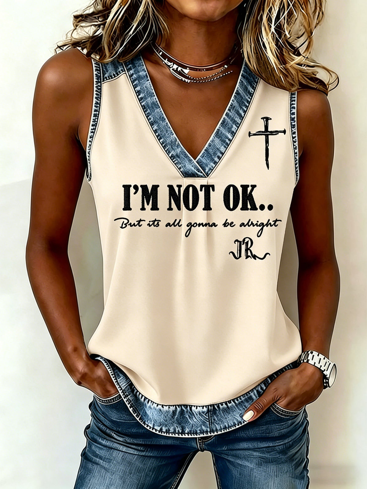 Women's Country Music Print Vest