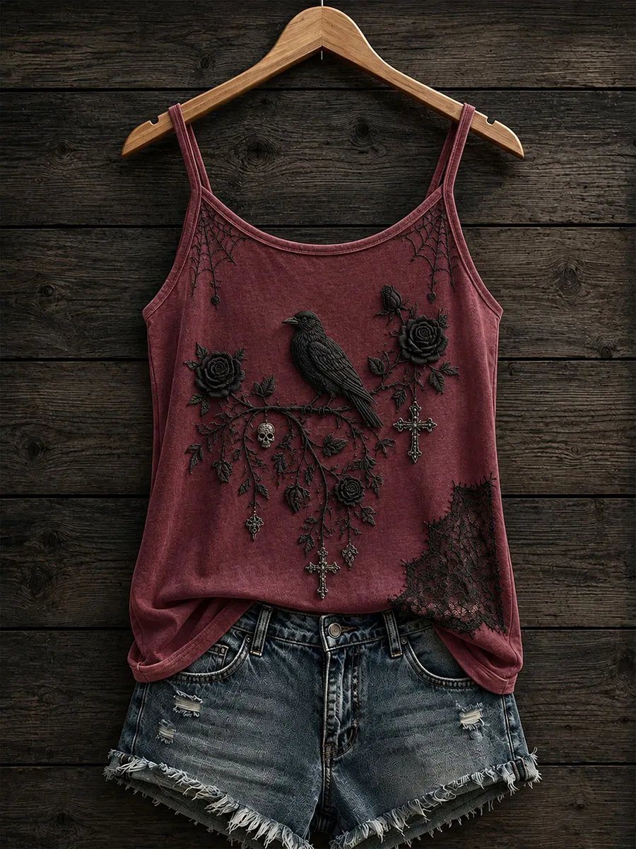 Women's Halloween Raven Faith Art Pattern Comfortable Vest