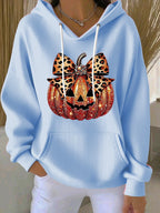 Women's Casual Autumn Pumpkin Texture Hoodie