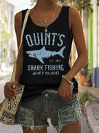 Women's Quint's Shark Fishing - Amity Island 1975 Printed Vest