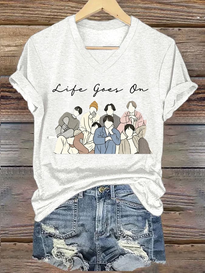 Women's BTS  Print Casual T-Shirt