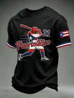 Men's Puerto Rico Baseball Print Short-Sleeve T-Shirt
