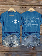 V-Neck Retro 87 Football My English Teacher And Gym Teacher Are Getting Married Print T-Shirt