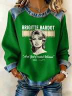 Retro B.B. And God Created Woman Print Sweatshirt