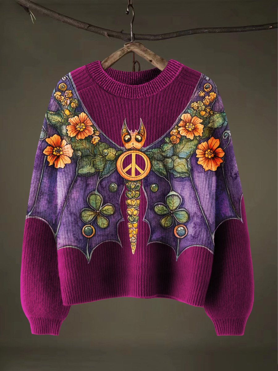 Peace And Love Halloween Art Print Thin Sweater