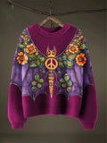 Peace And Love Halloween Art Print Thin Sweater