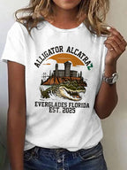 Women's Alligator Alcatraz Print T-shirt