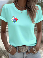 Women's Printed Round Neck T-Shirt
