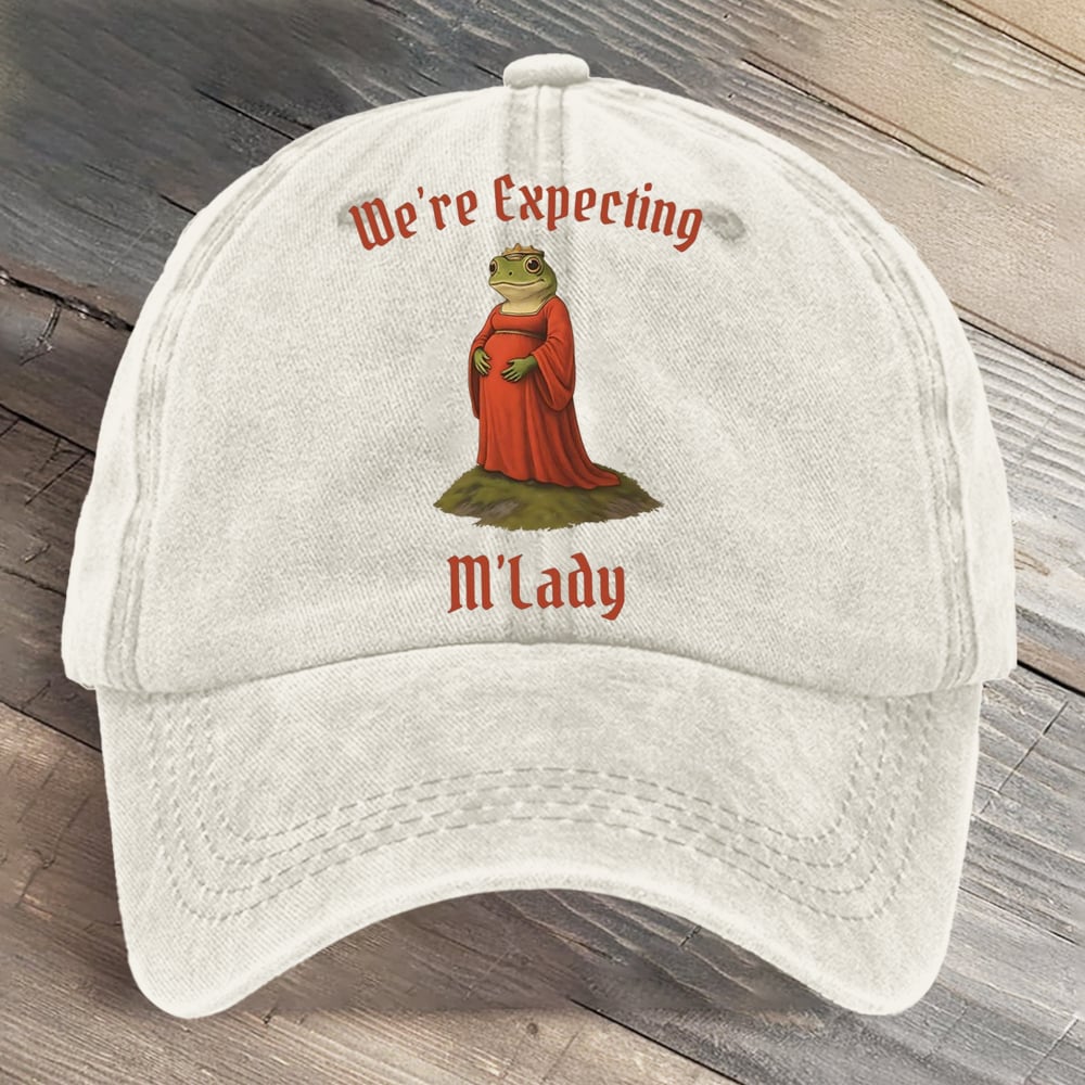 Frog Mom Dad Pregnancy Funny Couple Art Printed Cap