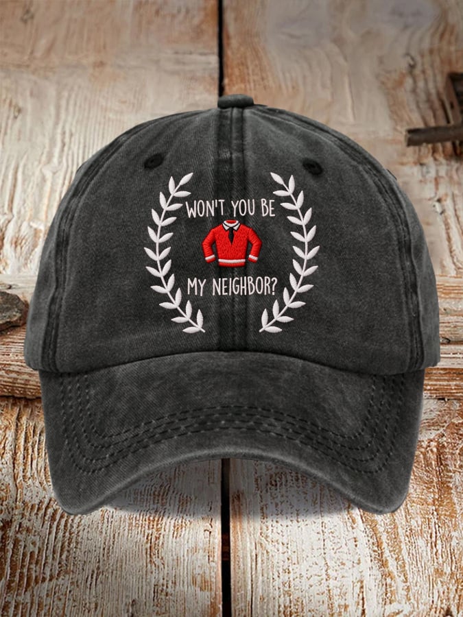 Retro Won’t You Be My Neighbor? Print Baseball Cap