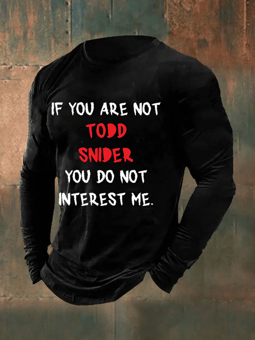 Men's Country Music Print Casual Long Sleeve T-Shirt