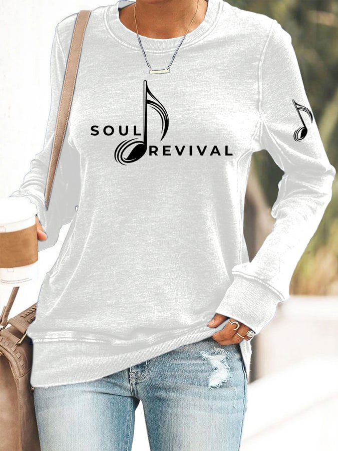 Women's Soul Revival Music Printed Casual Sweatshirt