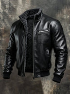 Men's Retro Warm Soft Leather Outdoor Jacket
