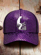 Unisex Retro Commemorative Baseball Cap: "King of Pop" Faux-Sequin Print Edition