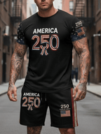 Men's 250th Anniversary National Flag Print Casual Shorts