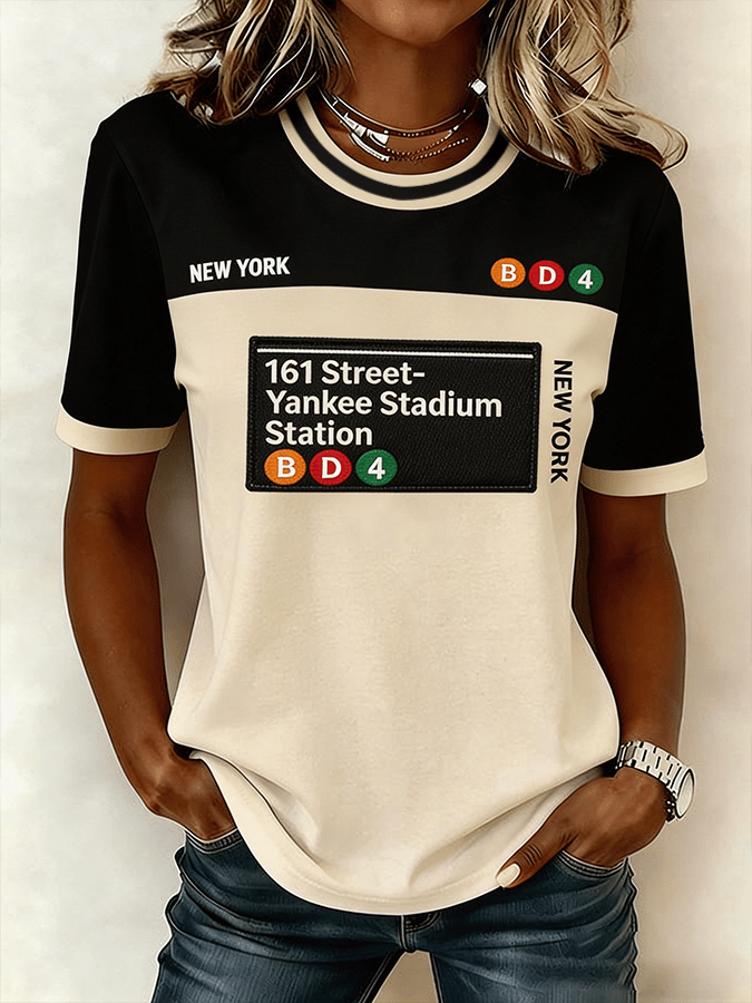 Women's "Next Stop: 161st Street...Yankee Stadium Station" Baseball Fan  Comfortable T-Shirt