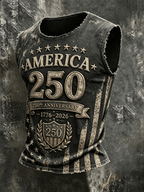Men's 250th Anniversary Print Crew Neck Vest