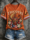 Women'S Puerto Rico Halloween Print T-Shirt