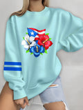 Puerto Rican embroidery print Women'S  Print Sweatshirt