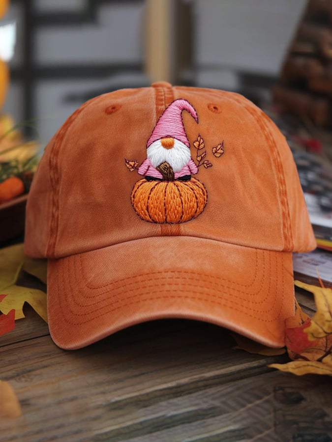 Women's casual autumn pink washed cotton hat