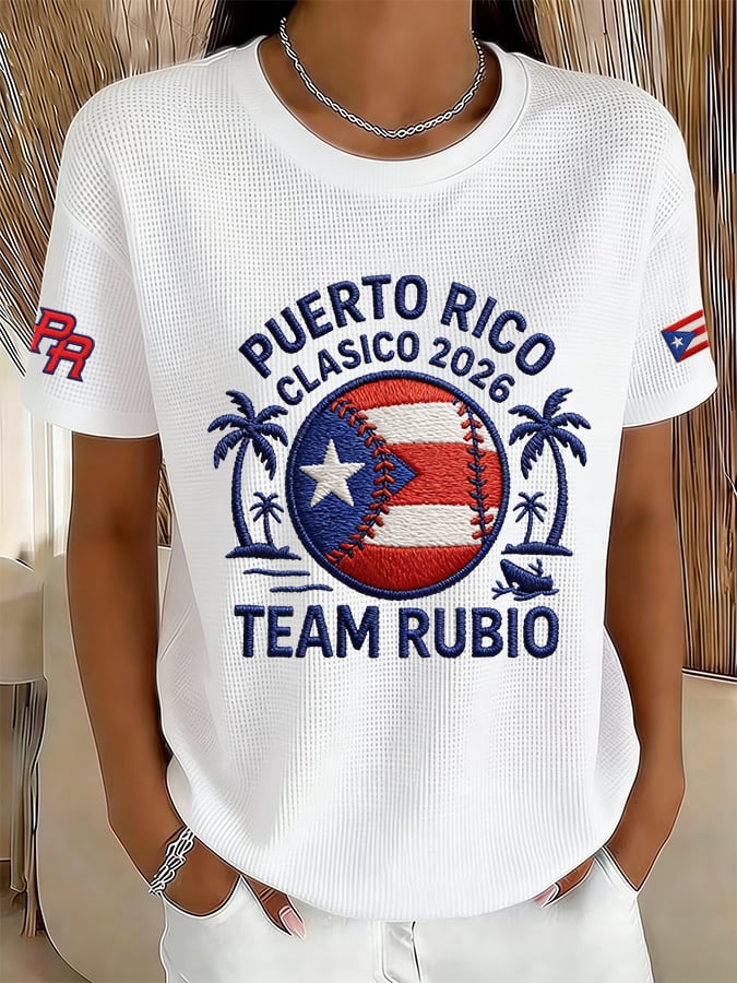 Women's Retro Baseball  Print T-Shirt