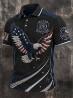 Men's Casual USA 250th Anniversary Print Polo Shirt
