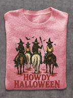 Howdy Witch West Halloween Art Print Thin Sweater