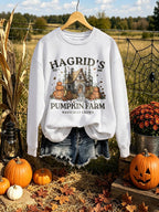 Retro Halloween Hagrid' Pumpkin Farm Est 1981 Magically Grown Print Sweatshirt