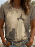 Women'S Halloween Atmosphere Printed Short-Sleeved T-Shirt