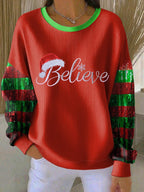 Women's Casual Print Long Sleeve Knit Top