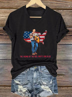 V-Neck The Fading of the Red White and Blue Print T-Shirt