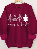Merry And Bright Women's Christmas Printed Long Sleeve Sweatshirt